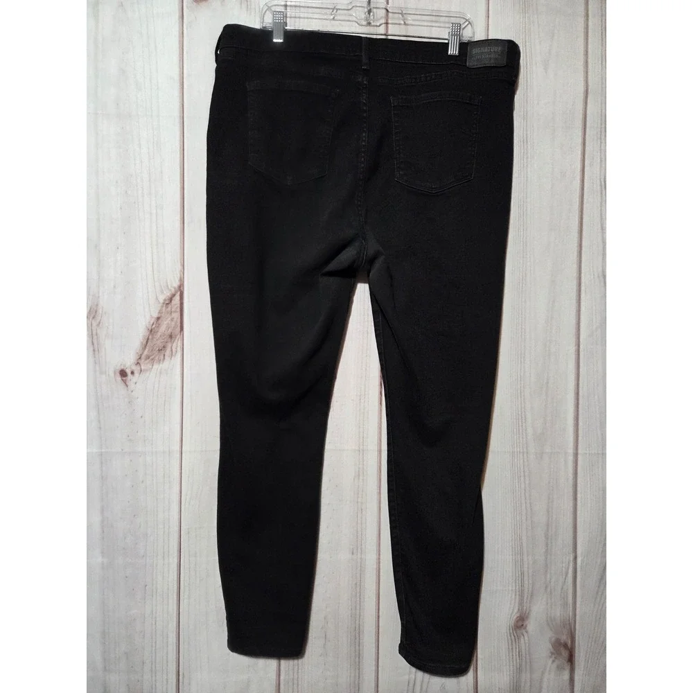 Signature by Levi Strauss Womens Mid-Rise Skinny Jeans Black Size 20M Stretch
